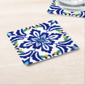 メキシコタラベラテラコッタタイルデザインNo. 10 スクエアペーパーコースター (アングル)