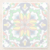 メキシコタラベラテラコッタタイルデザインNo. 6 ガラスコースター (裏面)