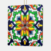 メキシコタラベラテラコッタタイルデザインNo. 6 セラミックオーナメント (左)