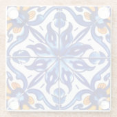 メキシコタラベラテラコッタタイルデザインNo. 8 ガラスコースター (裏面)