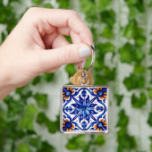 メキシコタラベラテラコッタタイルデザインNo. 8 キーホルダー (手)