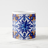メキシコタラベラテラコッタタイルデザインNo. 8 ジャンボコーヒーマグカップ (正面)