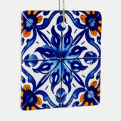 メキシコタラベラテラコッタタイルデザインNo. 8 セラミックオーナメント (右)