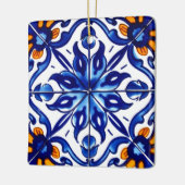 メキシコタラベラテラコッタタイルデザインNo. 8 セラミックオーナメント (左)