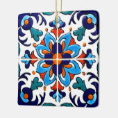 メキシコタラベラテラコッタタイルデザインNo. 9 セラミックオーナメント (左)