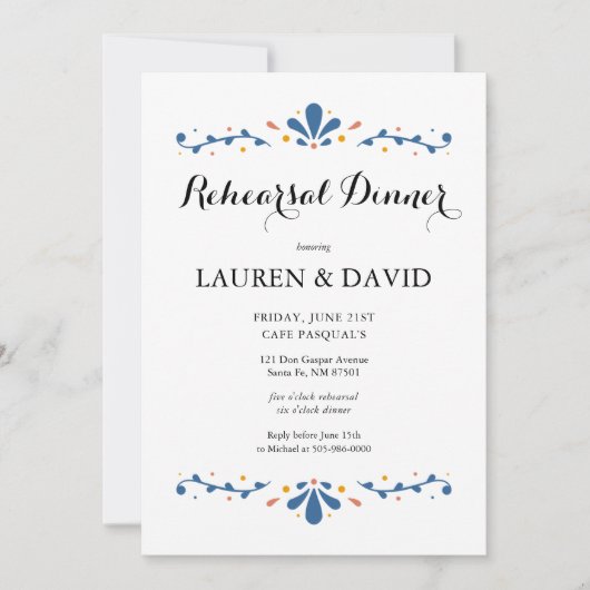 メキシコタラベラリハーサルディナー招待状 招待状 (正面)