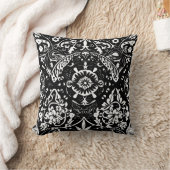 メキシコタラベラ陶芸タイル白黒 クッション (ブランケット)