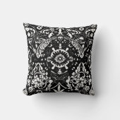 メキシコタラベラ陶芸タイル白黒 クッション (正面)