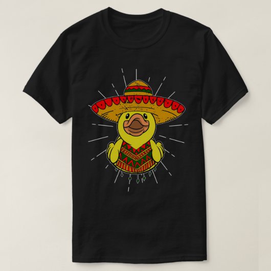 メキシコダックとソンブレロとポンチョ Tシャツ (デザイン正面)