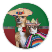 メキシコチワワの装飾的な引出しのノブ セラミックノブ (正面)