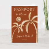 メキシコテラコッタデスティネーションウェディングパスポートQR 招待状 (正面)