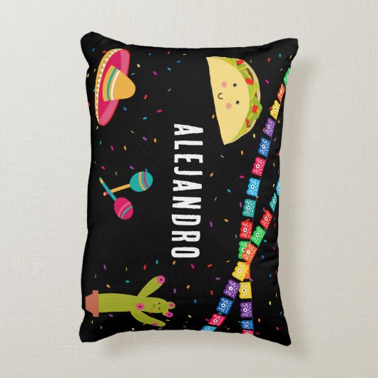 メキシコテーマかわいいカラフル夏のパーティー アクセントクッション (裏面(縦))