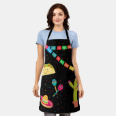 メキシコテーマかわいいカラフル夏のパーティー エプロン (着用した状態)