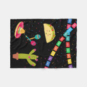 メキシコテーマかわいいカラフル夏のパーティー フリースブランケット (正面(横))