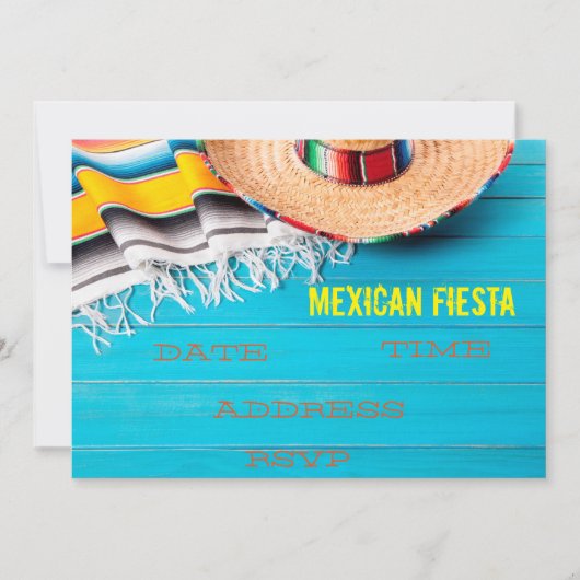 メキシコテーマのパーティーのフェスタ 招待状 (正面)