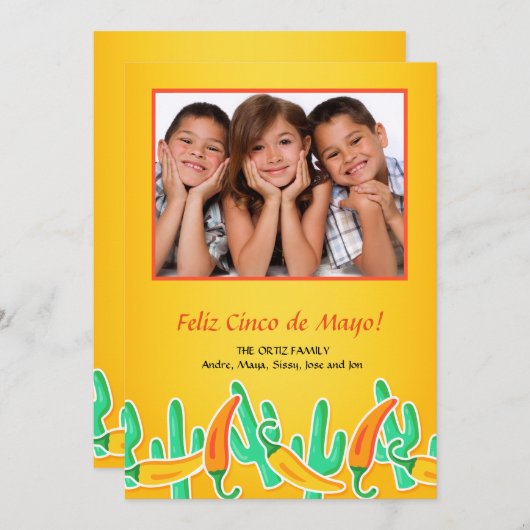 メキシコテーマの写真の招待状 招待状 (正面/裏面)