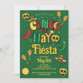 メキシコテーマの5月5日フィエスタ招待状 招待状 (正面)