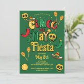 メキシコテーマの5月5日フィエスタ招待状 招待状 (スタンド正面)