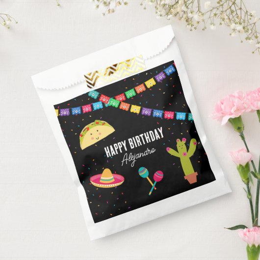 メキシコテーマフィエスタ – タコブウパーティー誕生日 フェイバーバッグ (封をした状態)