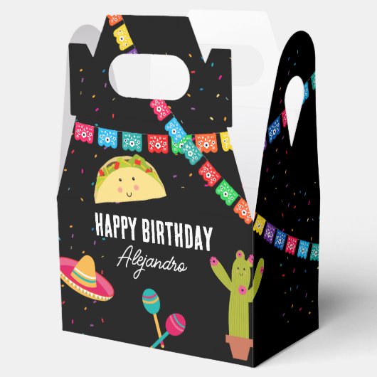 メキシコテーマフィエスタ – タコブウパーティー誕生日 フェイバーボックス (オープン)