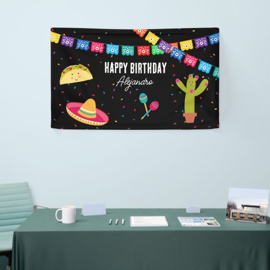 メキシコテーマフィエスタ – タコブウパーティー誕生日 横断幕 (トレードショー)