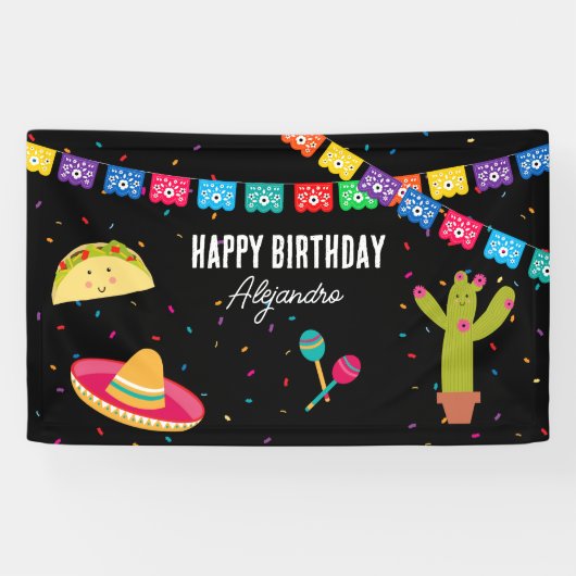 メキシコテーマフィエスタ – タコブウパーティー誕生日 横断幕 (横)