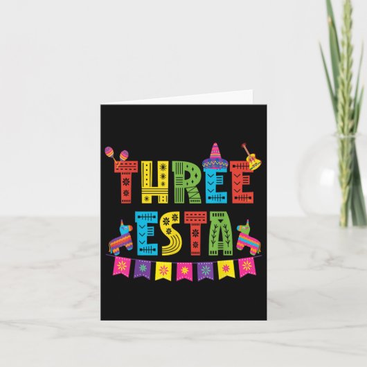 メキシコテーマ3歳の誕生日3歳の子供3 E カード (正面)