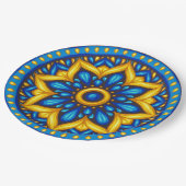 メキシコデザインブルーとイエロー ペーパープレート (アングル)