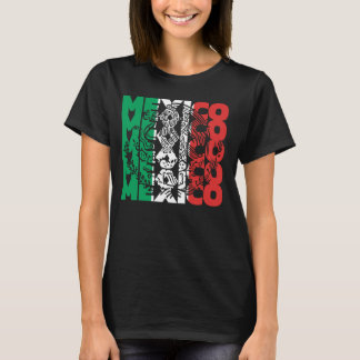 メキシコトライカラー国旗デザインアートワークイーグル Tシャツ