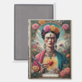 メキシコトラベルヴィンテージシュガースカルとフリダカホ マグネット (正面/裏面)