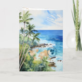 メキシコトロピカルパームツリー誕生日パスポートマップ 招待状 (裏面)