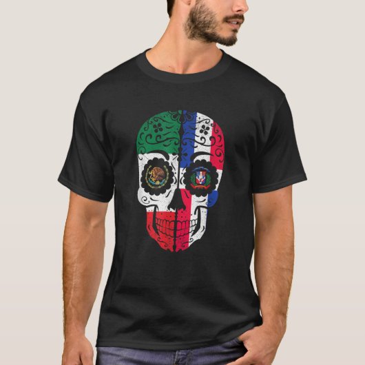 メキシコドミニカ国旗メキシコドミニカ共和国 Tシャツ (正面)