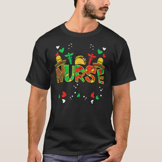 メキシコナースタコステソスコープCinco De Mayoナース Tシャツ (正面)