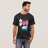 メキシコニカラグアとアメリカパズル Tシャツ (正面フル)