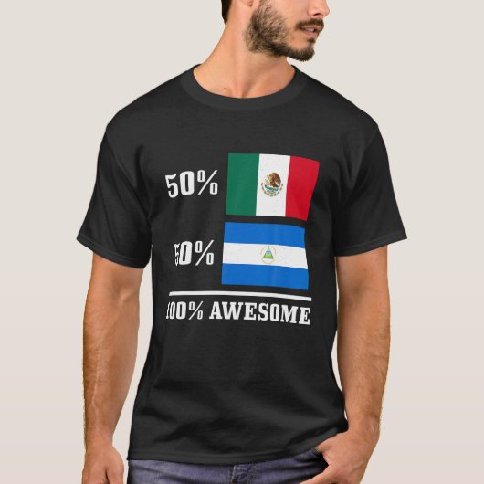 メキシコニカラグアメキシカンニカラグア国旗のプライドおもしろい Tシャツ (正面)