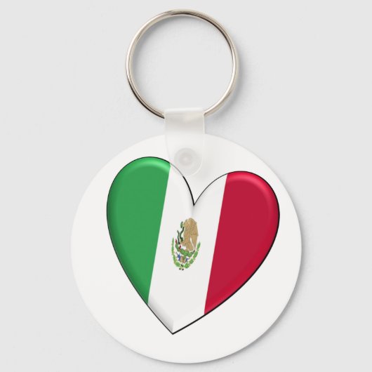メキシコハート国旗のキーチェーン キーホルダー (正面)