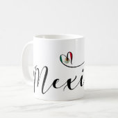 メキシコハート国旗、メキシコ コーヒーマグカップ (正面左)