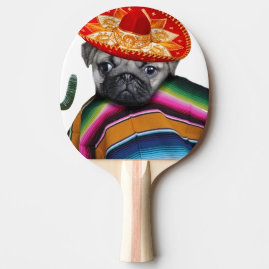 メキシコパグ犬 卓球ラケット (正面)
