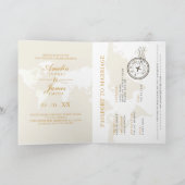 メキシコパスポート目的地の結婚式 招待状 (内部)