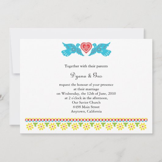 メキシコパペルピカドスカル結婚式招待状 招待状 (正面)