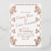 メキシコパペルピカドフォーク結婚ズプレス  箔招待状 (正面)