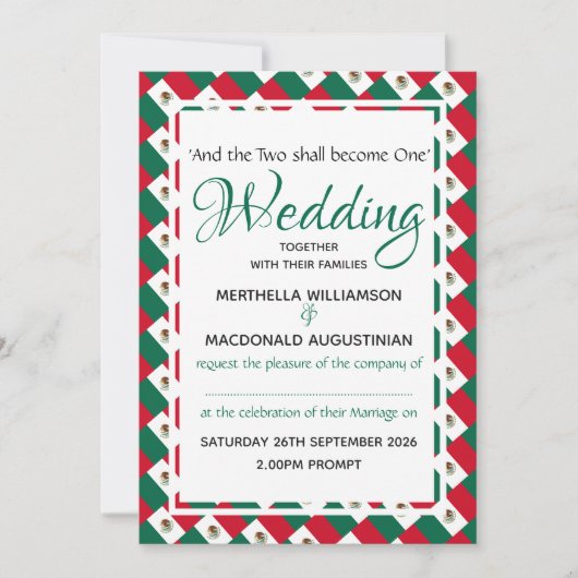 メキシコパーソナライズされたの結婚お祝い大事な行事 招待状 (正面)