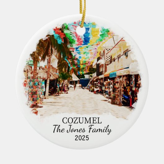 メキシコパーソナライズされたコズメルオーナメント セラミックオーナメント (正面)