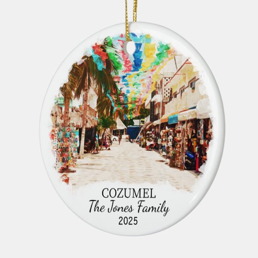 メキシコパーソナライズされたコズメルオーナメント セラミックオーナメント (左)