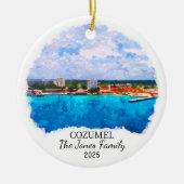 メキシコパーソナライズされたコズメルオーナメント セラミックオーナメント (正面)