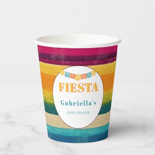 メキシコパーソナライズされたンフィエスタ赤ちゃんシャワー 紙コップ (裏面)