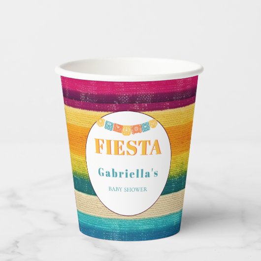 メキシコパーソナライズされたンフィエスタ赤ちゃんシャワー 紙コップ (正面)