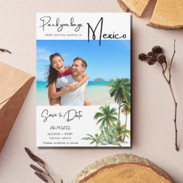 メキシコビーチの目的地結婚の写真 セーブザデート