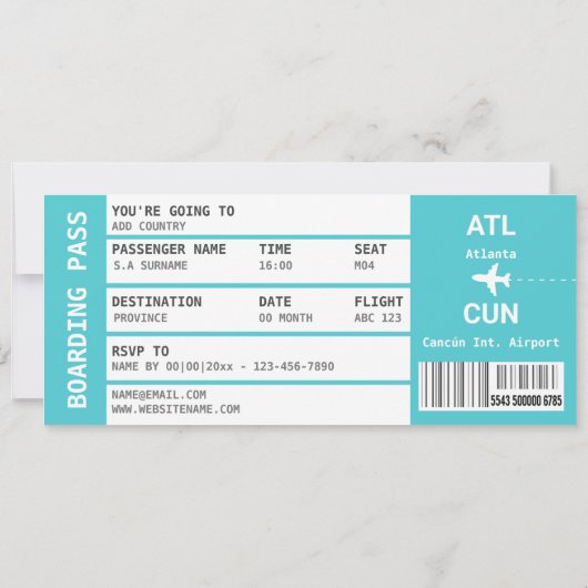 メキシコビーチ搭乗機週末 招待状 (裏面)