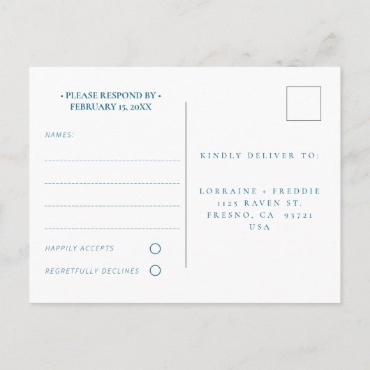 メキシコビーチ結婚式ホラフォトRSVP インビテーションポストカード (裏面)